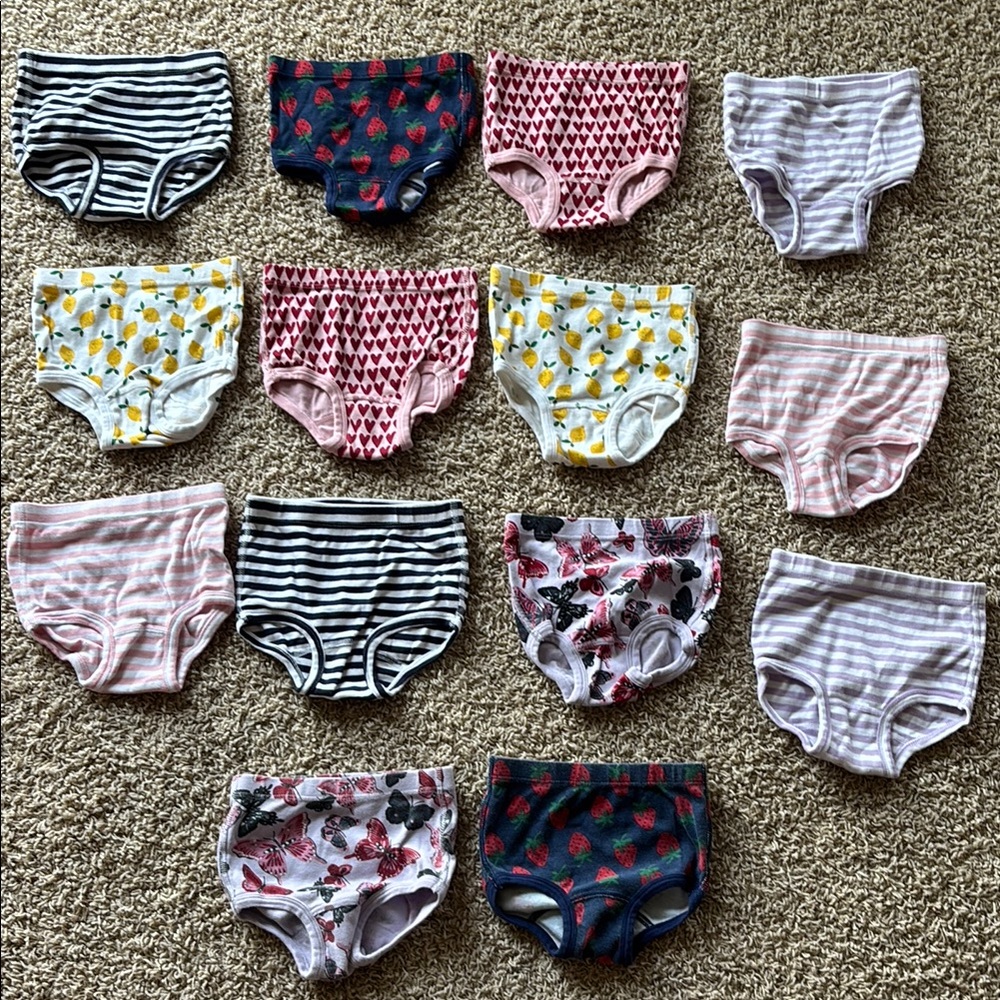 Organic cotton Hanna Anderson toddler girls underwear - 14 pairs.
